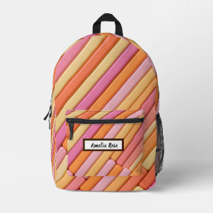 Gepersonaliseerde moderne pastel geometrische Abst Bedrukte Rugzak