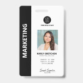 Gepersonaliseerde moderne professionele ID zwart Badge (Voorzijde)