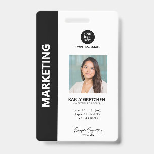 Gepersonaliseerde moderne professionele ID zwart Badge
