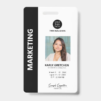 Gepersonaliseerde moderne professionele ID zwart Badge