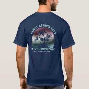 Gepersonaliseerde moderne retro familie reünie tro t-shirt