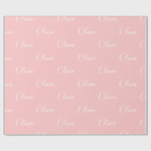 Gepersonaliseerde Moderne Roze Manuscript Naam Cadeaupapier (Vlak)