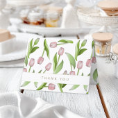 Gepersonaliseerde moderne roze tulp dank u kaart