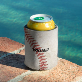 Gepersonaliseerde moderne rustieke honkbal Cool Blikjeskoeler