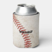 Gepersonaliseerde moderne rustieke honkbal Cool Blikjeskoeler (Blikje Voorkant)