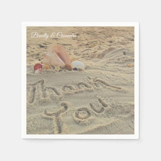 Gepersonaliseerde Moderne Strand Wedding Shells Be Servet (Voorkant)
