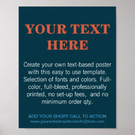 Gepersonaliseerde Moderne Tekst Turquoise Poster