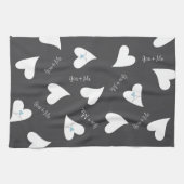 Gepersonaliseerde Moderne Tortelduifjes Lichtblauw Theedoek (Horizontaal)