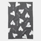 Gepersonaliseerde Moderne Tortelduifjes Lichtblauw Theedoek (Verticaal)