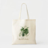 Gepersonaliseerde moderne tropische bladeren tote bag (Voorkant)