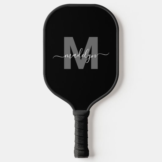 Gepersonaliseerde moderne vetgedrukte scriptnaam M Pickleball Paddle (Voorkant)