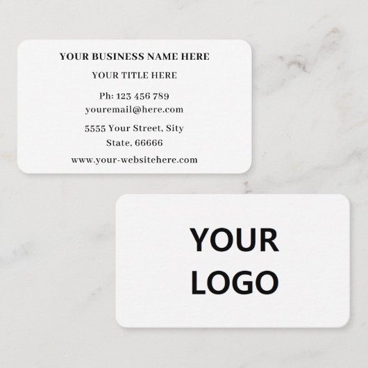 Gepersonaliseerde Moderne Visitekaartjes met uw Lo (Voorkant / Achterkant)