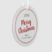 Gepersonaliseerde moderne vrolijke kerst gestippel ornament (voorkant)