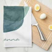 Gepersonaliseerde moderne Waterverf cirkel Abstrac Theedoek (Quarter Fold)