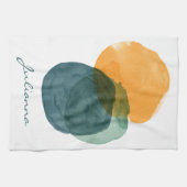 Gepersonaliseerde moderne Waterverf cirkel Abstrac Theedoek (Horizontaal)