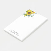 Gepersonaliseerde moderne Waterverf - Gele zonnebl Post-it® Notes (Schuin)