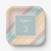 Gepersonaliseerde moderne zomer vibe romige kleure papieren bordje (Voorkant)