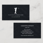 Gepersonaliseerde moderne zwarte professionele gol visitekaartje (Voorkant / Achterkant)