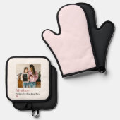 Gepersonaliseerde moeder Dank u foto Ovenwant & Pannenlap Set (Voorkant / Achterkant)