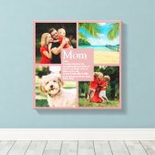 Gepersonaliseerde Moeder Definitie 4 Foto's Blush Canvas Afdruk (Insitu (Houten vloer))