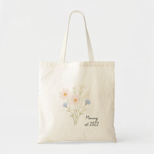 Gepersonaliseerde moeder Est. Canvas tas met paste (Voorkant)