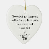 Gepersonaliseerde Moeder Keepsake Moeder Verjaarda Keramisch Ornament (Rechts)
