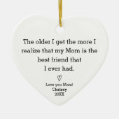 Gepersonaliseerde Moeder Keepsake Moeder Verjaarda Keramisch Ornament (Voorkant)