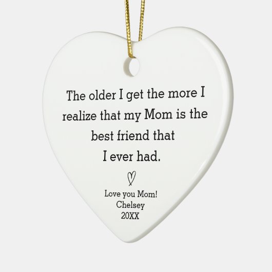 Gepersonaliseerde Moeder Keepsake Moeder Verjaarda Keramisch Ornament (Links)