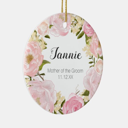 Gepersonaliseerde moeder met kerstversiering keramisch ornament (Rechts)