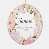 Gepersonaliseerde moeder met kerstversiering keramisch ornament (Links)