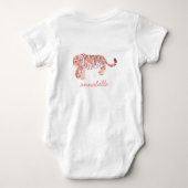 Gepersonaliseerde Moeder Tijger & Cub Meisje Baby Romper (Achterkant)