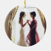 Gepersonaliseerde moeder van de bruid 2024 keramisch ornament (Achterkant)