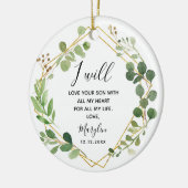 Gepersonaliseerde moeder van de groenery Gift Keramisch Ornament (Links)