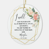 Gepersonaliseerde moeder van de groom Floral Gift Keramisch Ornament (Links)