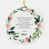 Gepersonaliseerde moeder van de Groom Wedding Keep Keramisch Ornament (Achterkant)