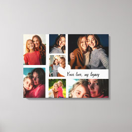 Gepersonaliseerde Moederdag Custom Photo Collage Canvas Afdruk