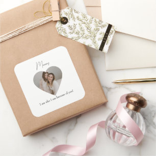 Gepersonaliseerde Moederdag Sticker met Hartfoto