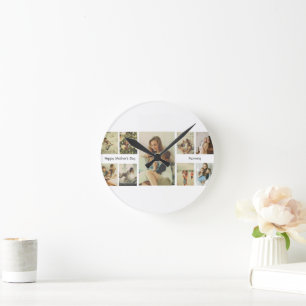 Gepersonaliseerde Moederdag wandklok Ronde Klok