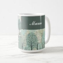 Gepersonaliseerde mok - Pastel Green Forest