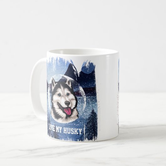Gepersonaliseerde Mok van Siberian Husky Coffee (Voorkant links)
