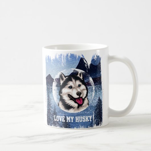 Gepersonaliseerde Mok van Siberian Husky Coffee (Rechts)