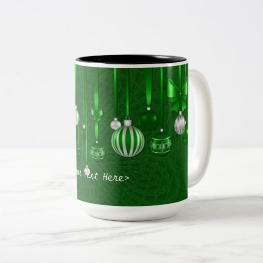 Gepersonaliseerde Mok voor groene kerstversieringe (Voorkant rechts)