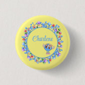 Gepersonaliseerde moleculen deeltjes Vredesatoom Ronde Button 3,2 Cm (Voorkant)