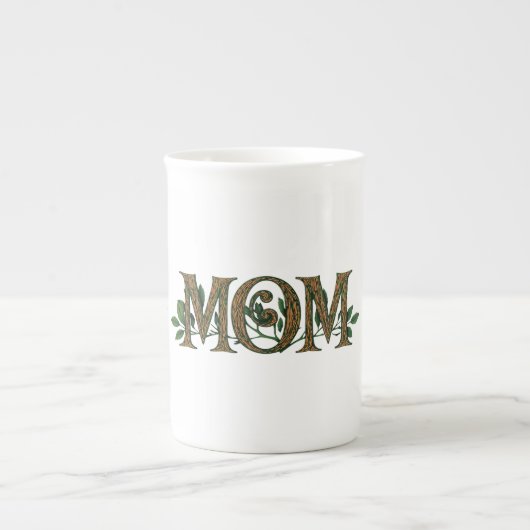 Gepersonaliseerde "Mom" Bone China Mok Design (Voorkant)