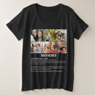 Gepersonaliseerde Mommy Definition 6 Fotocollage Grote Maat T-shirt