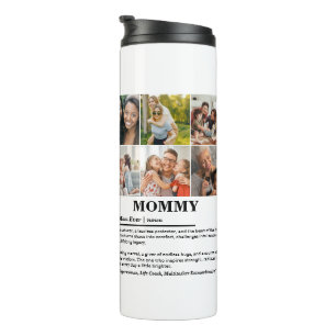Gepersonaliseerde Mommy Definition 6 Fotocollage Thermosbeker