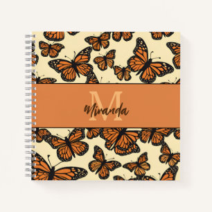 Gepersonaliseerde Monarch Butterfly Monogram Schet Notitieboek