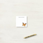 Gepersonaliseerde Monarch Butterfly Post it Notes (Op bureau)