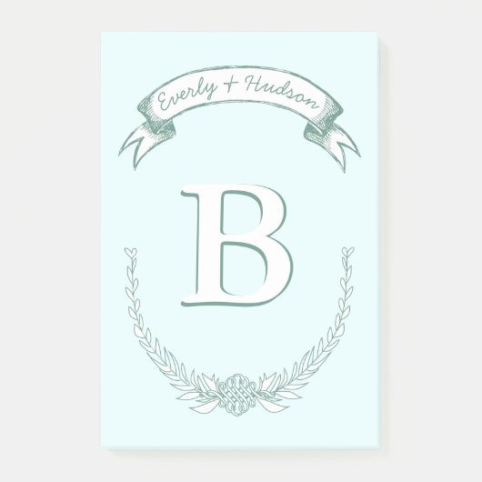 Gepersonaliseerde Mongram Post-it® notes (Voorkant)