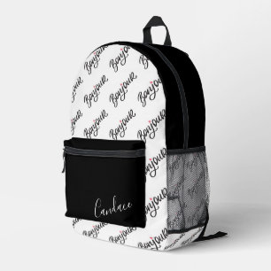 Gepersonaliseerde Monochrome "Bonjour" Rugzak